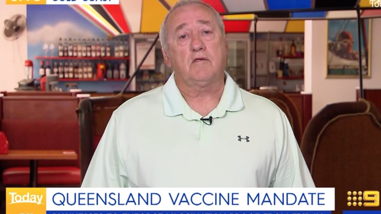 Glen Day says his businesses will not be checking people’s vaccination status despite a mandate. Picture: Today / Channel 9