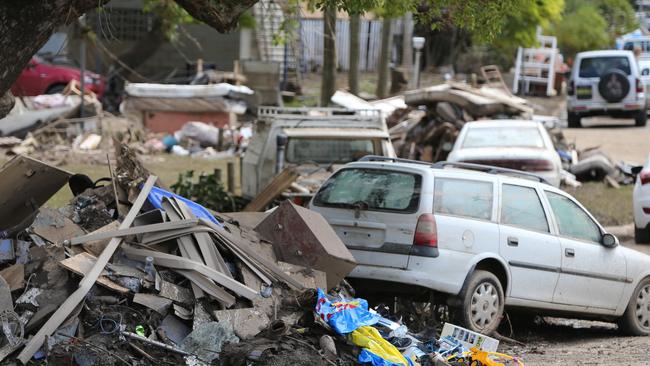 Flood clean up at Tweed River Towns. A trail of devastation in South Murwillumbah. Picture Glenn Hampson