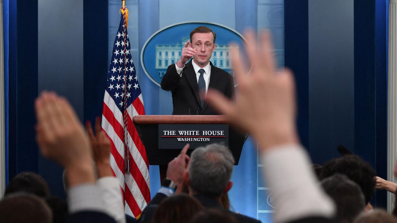 US National Security Adviser Jake Sullivan takes questions at the White House on March 22. Picture: Nicholas Kamm / AFP