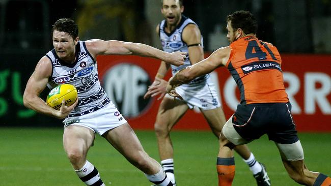 Geelong defeated GWS by 10 points at Simonds Stadium in Round 11. Picture: George Salpigtidis