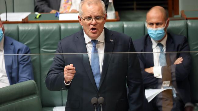 Scott Morrison has told his troops they need to focus on their own jobs. Picture: NCA NewsWire / Gary Ramage