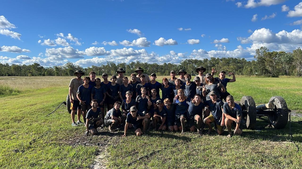 Highfields players get down and dirty during a pre-season camp.