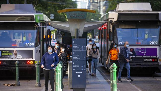 Melbourne CBD is slowly returning back to normal. Picture: NCA NewsWire/Sarah Matray