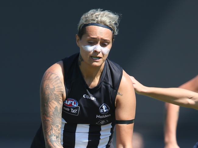 Jasmine Garner for Collingwood. AFLW  Pies v GWS. Sunday, March 12. 2017. Picture: David Crosling