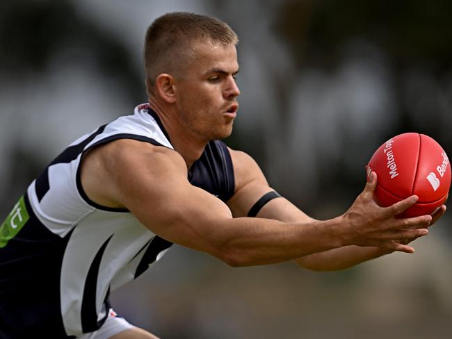 Western RamsÃ Melton Centrals William Thornton-Gielen during the Riddell District FNL Western Rams v Melton Centrals football match at Ian Cowie Recreation Reserve in Rockbank, Saturday, April 1, 2023. Picture: Andy Brownbill