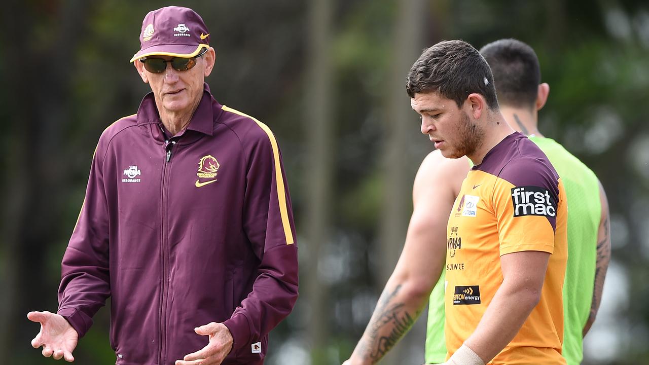 Taylor with Wayne Bennett at the Broncos in 2015.