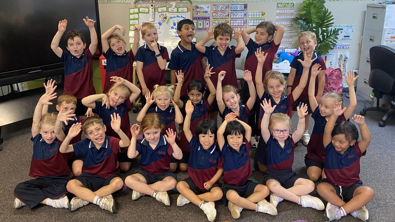 Genesis Christian College Prep White: Back row: Maxwell, Charlize, Flynn, Siddharth, Tomas, Kirra and Dion. Middle row: Remy, Mila, Lola, Riana, Willow, Julia and Adeline. Front row: Kartier, joseph, Fia, Esther, Elia, Brianna and Raeley. PHOTO: Penelope Pelecas