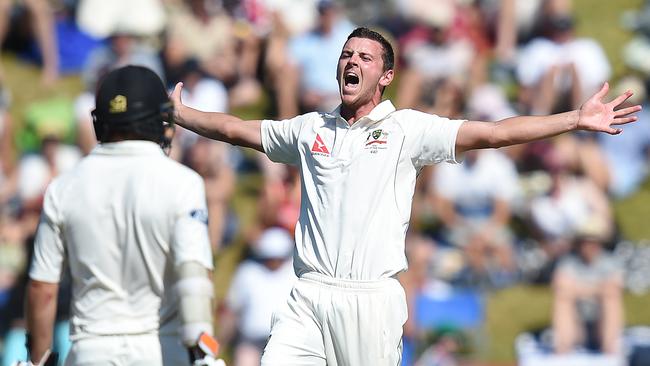 Josh Hazlewood led the blistering Australian attack on day one in Wellington.