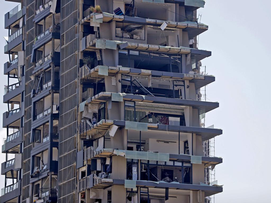 A picture shows the damages on a residential building on August 5, 2020. Picture: Joseph Eid/AFP