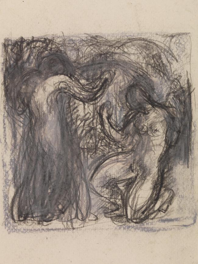 Ian Fairweather’s Untitled (sketch of two figures suggesting movement).