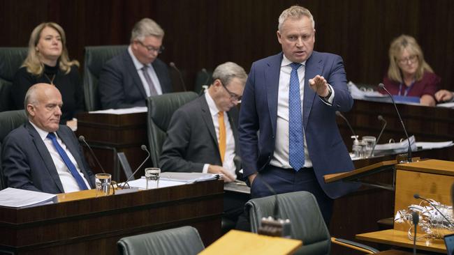 Question time in the Tasmanian Parliament, Premier Jeremy Rockliff. Picture: Chris Kidd