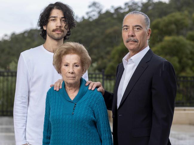 23,November, 2023: Portrait of Sam Shahin with his mother and son. Picture: Kelly Barnes