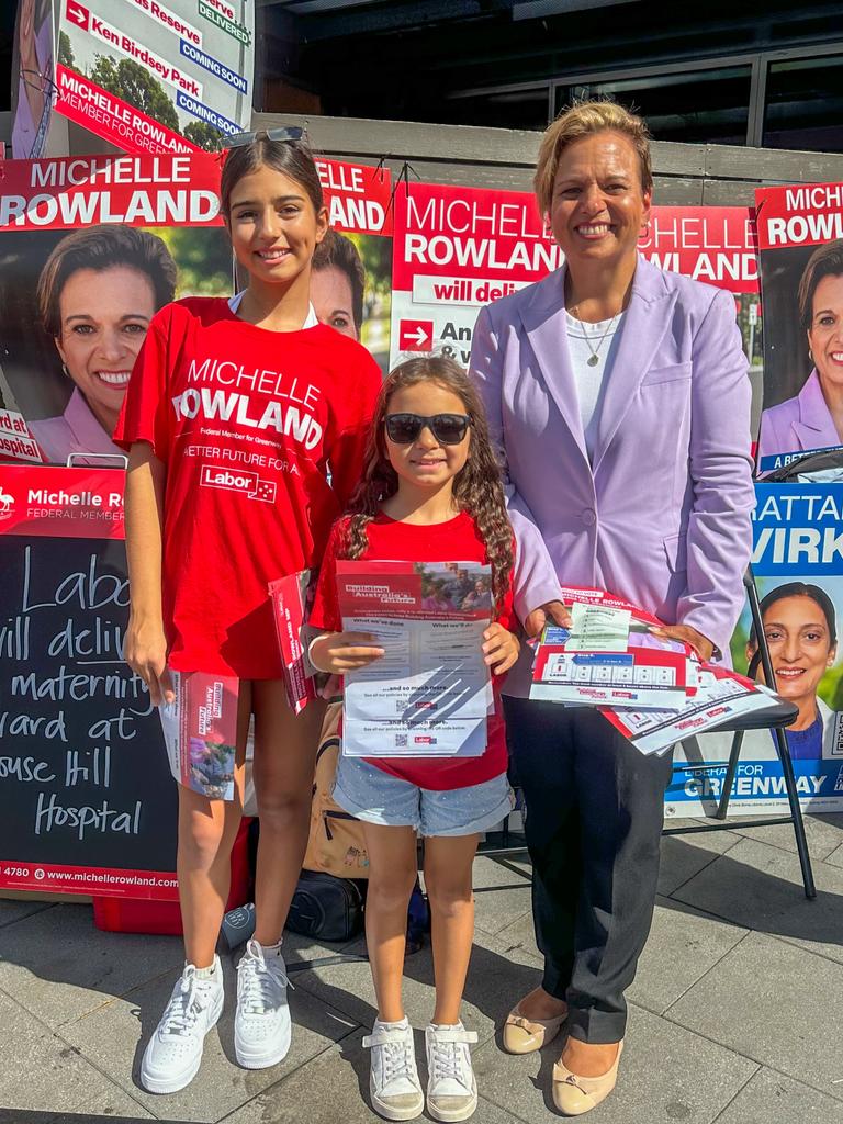 Michelle Rowland with her daughters Aurelia and Octavia. Picture: Supplied