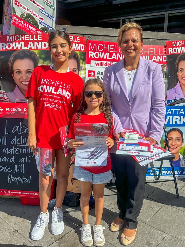 Michelle Rowland with her daughters Aurelia and Octavia. Picture: Supplied