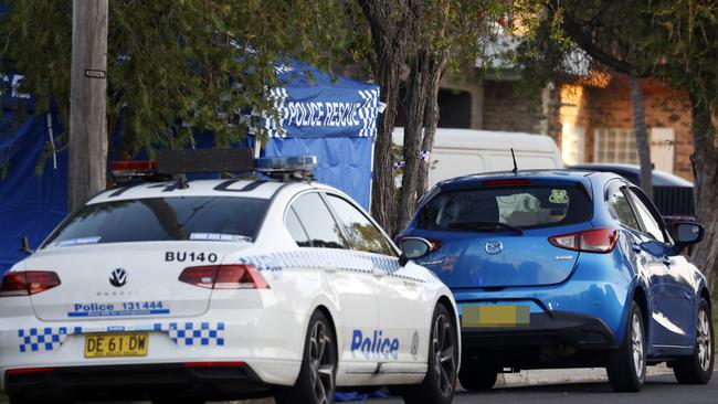 Scene outside a childcare centre on Marana Road, Earlwood after a child was located deceased in a car about 5.35pm today. Picture: NewsWire / Jonathan Ng