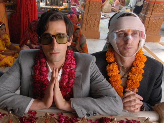 Actors Jason Schwartzman, Adrien Brody and Owen Wilson in a scene from film |The Darjeeling Limited|. /Films/Titles/Darjeerling/Limited