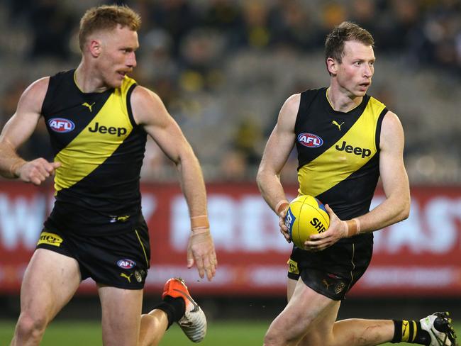 AFL Round 12. 07/06/2019. Richmond v Geelong at the MCG.  Richmonds Dylan Grimes    .  Pic: Michael Klein