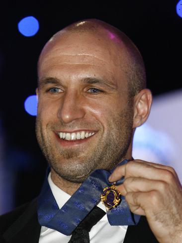 2010: Carlton’s Chris Judd with his Brownlow Medal. Picture: NewsCorp <a href="http://www.heraldsun.com.au/entertainment/brownlow-red-carpet" target="_blank">MORE BROWNLOW COVERAGE</a>