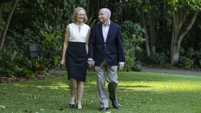 Dr Jeannette Young and her husband Professor Graeme Nimmo. Picture: Mark Cranitch.