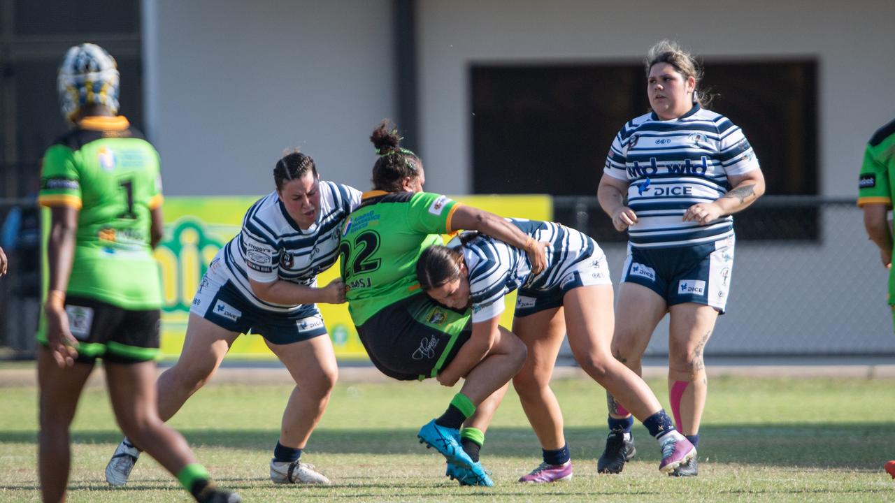 Palmerston Raiders take on Darwin Brothers in the NRL NT women's grand final. Picture: Pema Tamang Pakhrin