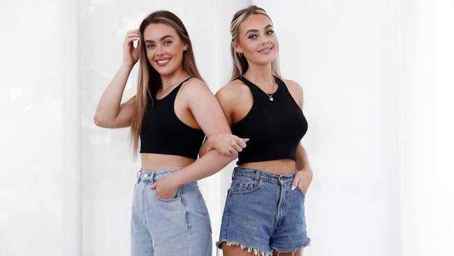 Twin sisters Ashley and Olivia Mescia have a huge following on TikTok. Picture: Sam Ruttyn