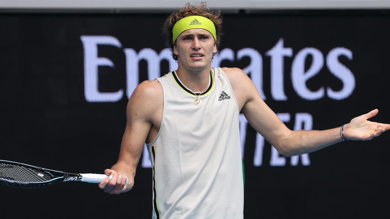 Germany's Alexander Zverev at the Aussie Open.