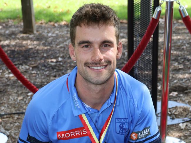 Will Snelling during the Magarey Grove plaque unveiling at Adelaide Oval. Tuesday, February 4, 2025. (SANFL Image/David Mariuz)