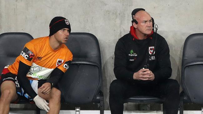 Paul McGregor kept a close eye on the action from the bench at Bankwest Stadium. Picture: Getty Images