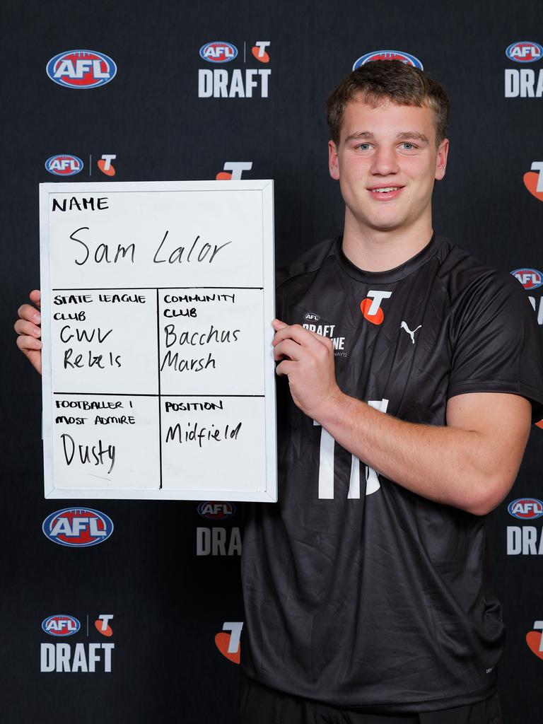 Sam Lalor at the Telstra AFL National Draft Combine. Picture: Dylan Burns/AFL Photos via Getty Images