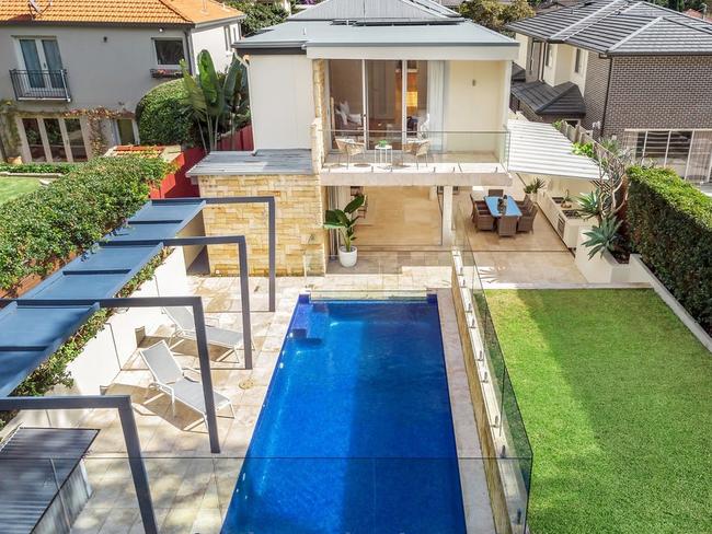 The home has a glass edge pool.