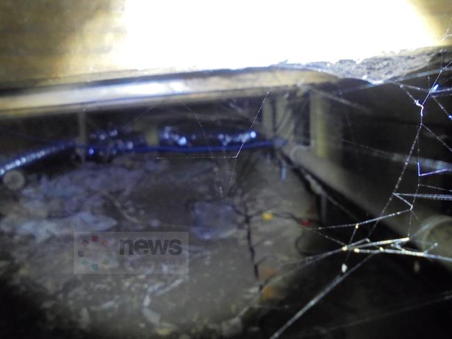 Police found a labyrinthine network of cables under the house and snaking through the roof connecting to a secret shed where Imaeda spied on tenants having sex. Picture: NSW Police
