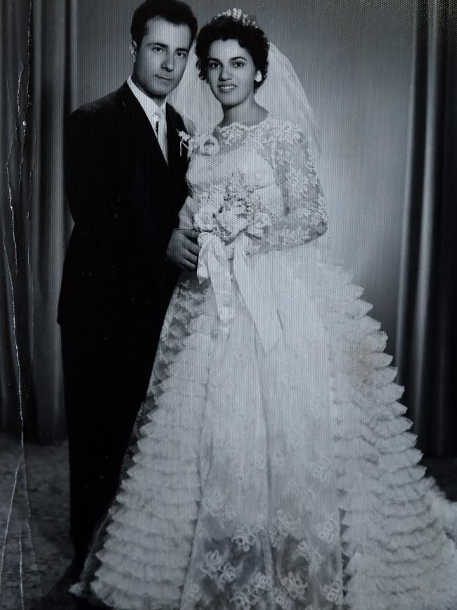 Giota Hrissis on her wedding day to husband Stelios.