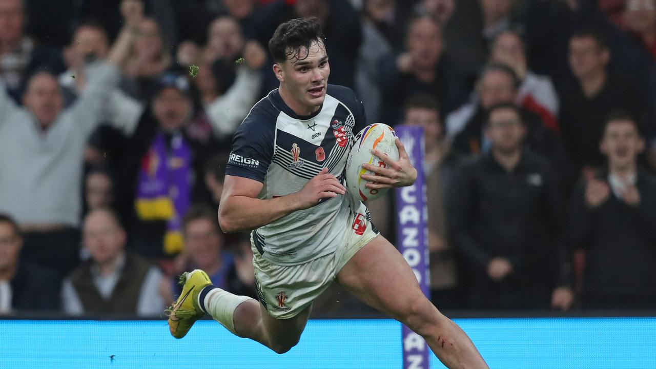 Herbie Farnworth represented England during last year’s Rugby League World Cup. Photo by Henry Browne/Getty Images for RLWC