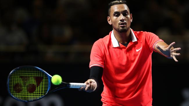 Nick Kyrgios in action during the Fast4 Showdown.