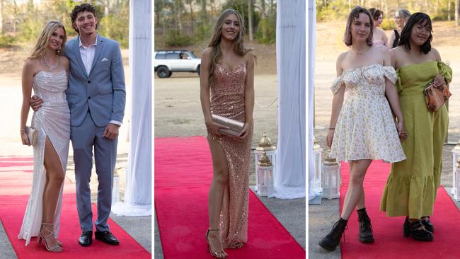 Teals, beiges, blues, greens in stylish suits and flowing gowns, Gympie State High School students came out of mustangs, austins, and tractors to arrive in style and celebrate their final moments of high school. See all the photos.