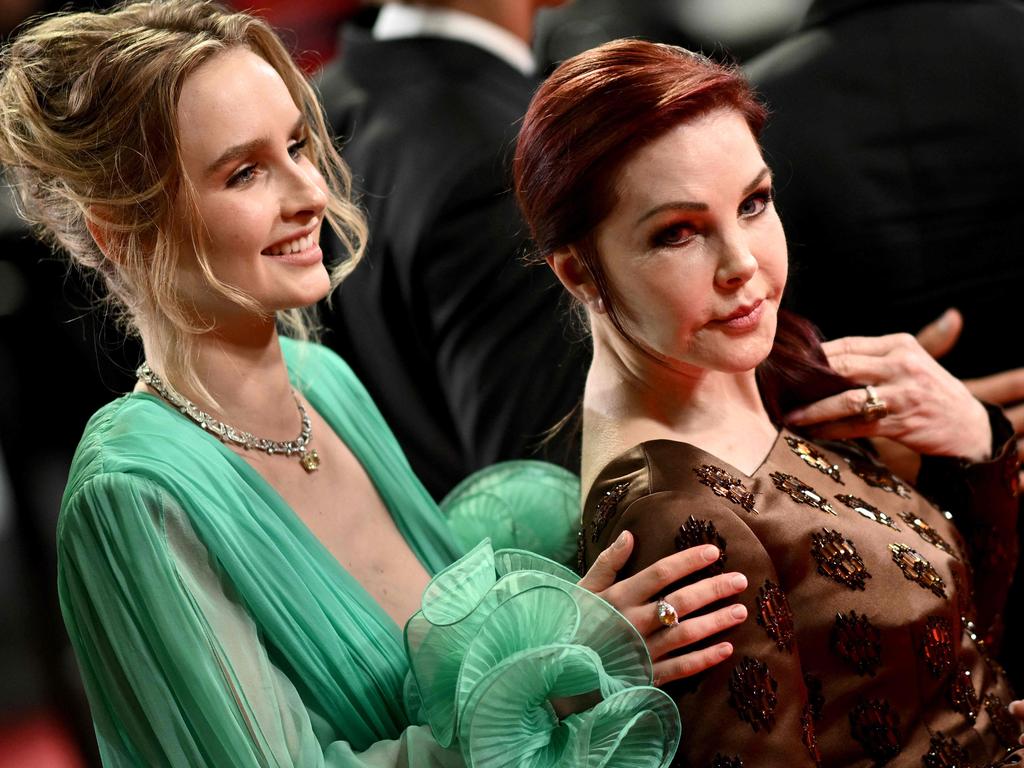 Olivia DeJonge and Priscilla Presley. Picture: AFP