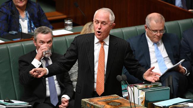 Prime Minister Malcolm Turnbull during Question Time. Picture: AAP