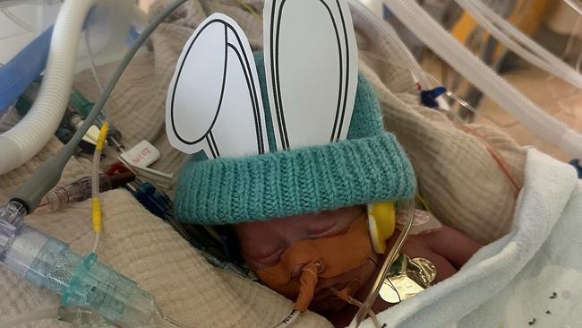 Aldinga Beach parents Braden and Britt Clingeleffer are in Melbourne over the Easter weekend with their baby Tullah. Picture: Supplied