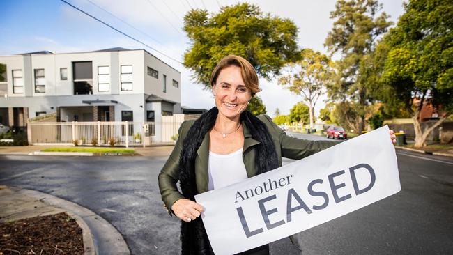 Ray White North Adelaide’s Rachel Lawrie in Devon Park, where rental demand has more than doubled in the past 12 months. Picture: Tom Huntley