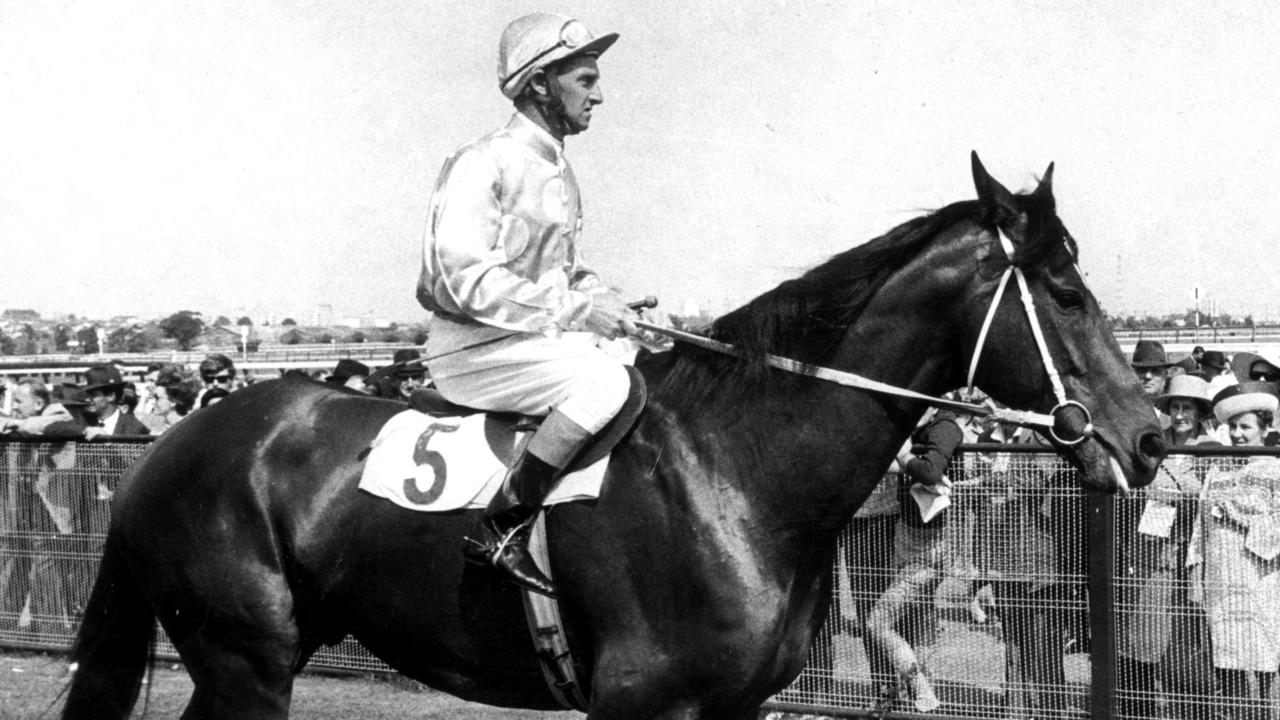 Horseracing - racehorse Rain Lover returning to scale afer winning Melbourne Cup race at Flemington 1969.  1960s
  /Horseracing/Melbourne/Cup