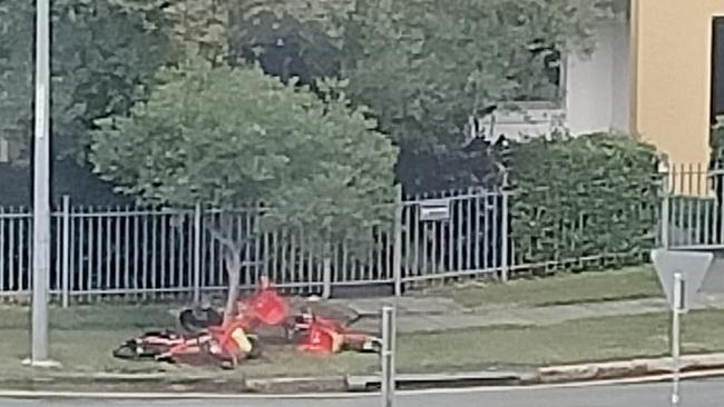 Lime e-bikes dumped on a Southport street.