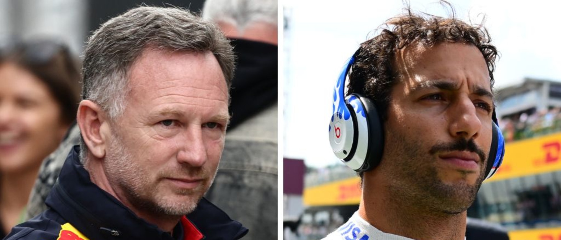 Christian Horner and Daniel Ricciardo.