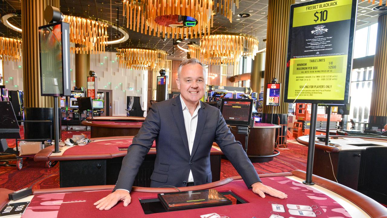 SkyCity Adelaide General Manager David Christian on one of the Eos gaming floors. Pic: Brenton Edwards