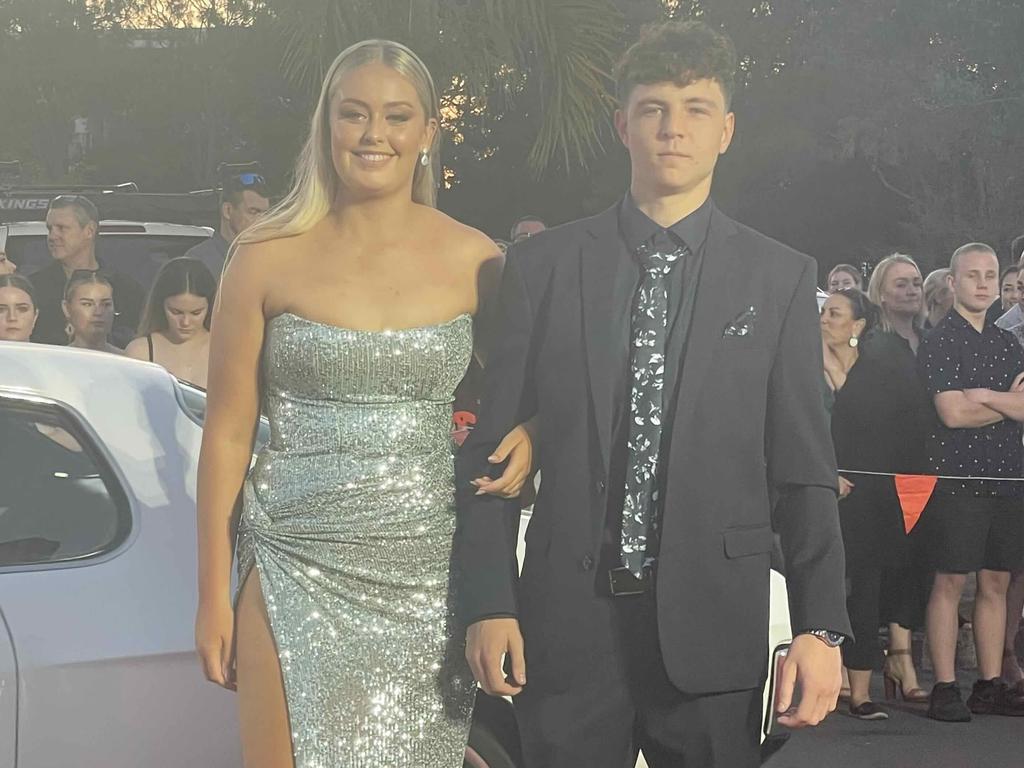 Students on the red carpet of the 2023 Xavier College School Formal at the Hervey Bay Boat Club