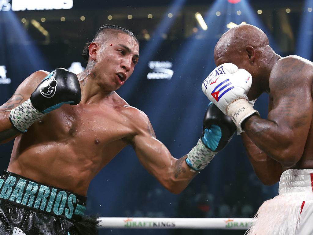 Mario Barrios (L) won the WBC interim world title against Yordenis Ugas two weeks ago. Picture: Sarah Stier/Getty Images