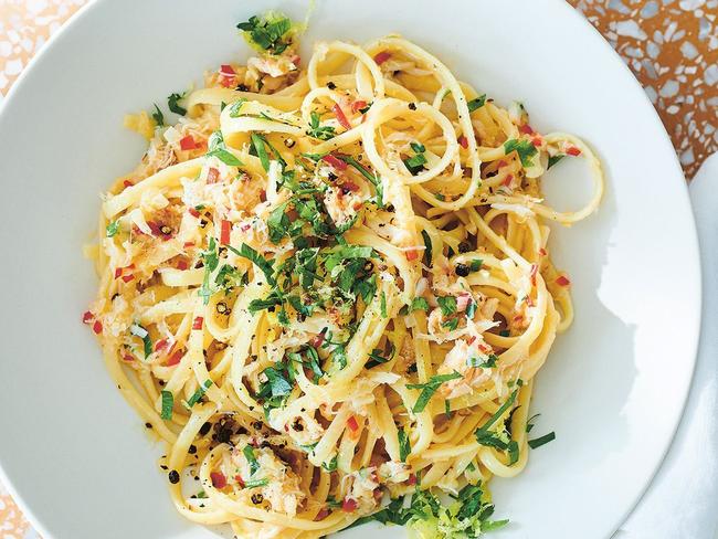 Crab and chilli linguine.