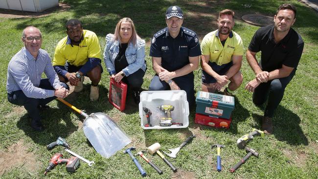 Some of the tools donated by Fawkner police so far. Picture: George Salpigtidis