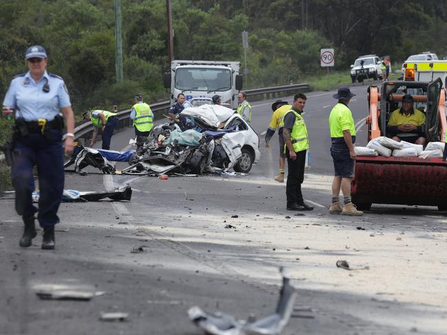 Fatal crash between a car and a coal truck on Appin Rd at Appin in 2016.