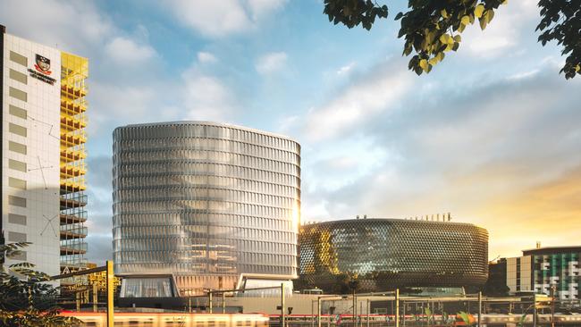 The Australian Bragg Centre, or SAHMRI 2, in the biomedical precinct on North Tce. Picture: Woods Bagot