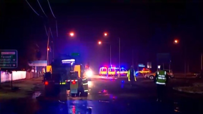 Five cars collided on the Bruce Highway, with three killed and another three injured Picture: 7NEWS